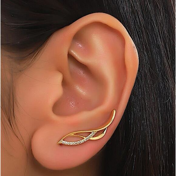 Gold Zircon Ear Climber - Picture 1 of 5
